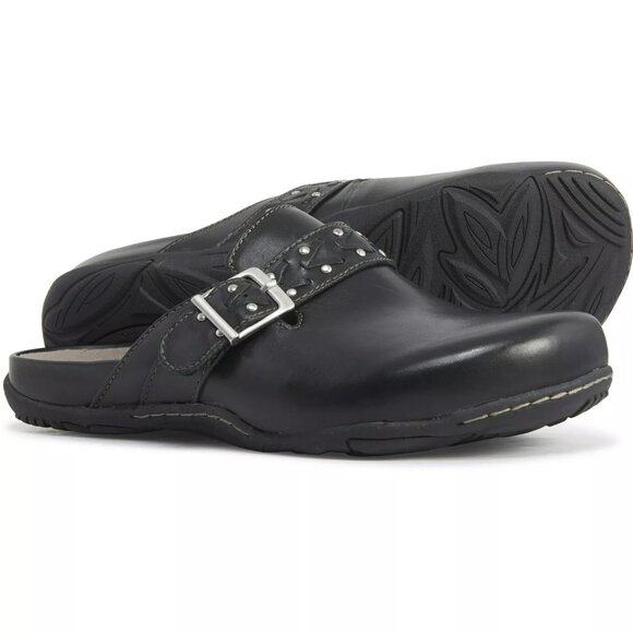 Earth Shoes - Earth Women's Cayman Slip On Leather Shoes Size 6.5 Black Soft & Flexible